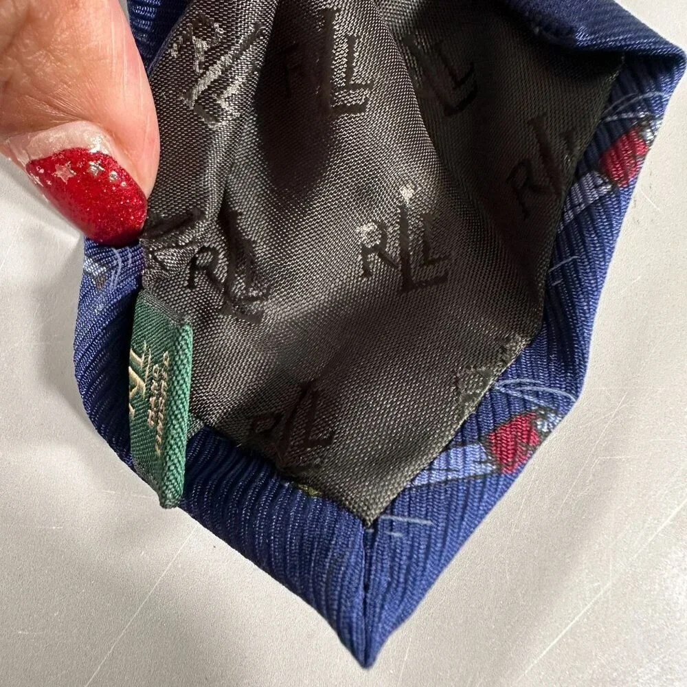 Lauren Ralph Lauren Necktie Mens Golf Swing Silk Accessories USA Tie Blue